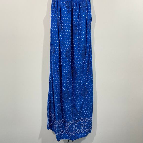 Lucky Brand Women's Blue Printer Halter Boho Maxi Dress Size XS - Picture 6 of 7